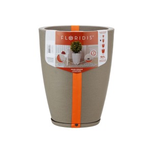 Vaso Amsterdã Grafiato Bege Stone Effect - 29cm X 44cm - Floridis