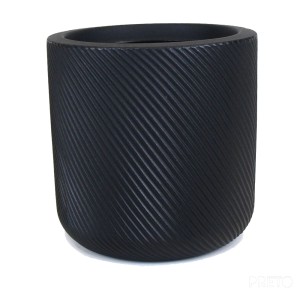 Vaso Vite Cilindro Preto Carvão - 29cm X 29cm - Nº 01 - Vogue