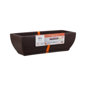 Floreira Amsterdã Grafiato Marrom Stone Effect - 48cm X 16cm - Floridis