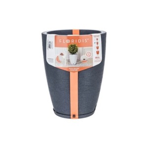 Vaso Amsterdã Grafiato Grafite Stone Effect - 29cm X 44cm - Floridis