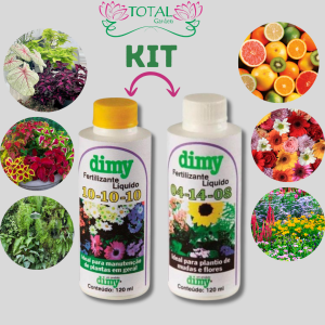 Kit fertilizante NPK 10-10-10 e NPK 04-14-08 liquido - 120ML